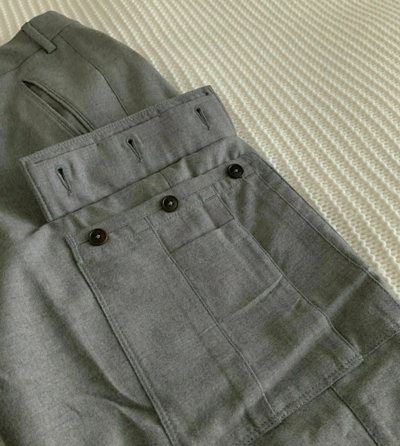 Pre-owned Ralph Lauren Purple Label $895 Purple Label Ralph Lauren 100% Wool Dress Jogger Slim Cargo Pants Gentleman In Gray
