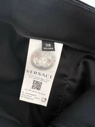 Pre-owned Versace $1525  Women's Black Multi Zip Wool Pants 4 Us (38 Euro) A87140 It