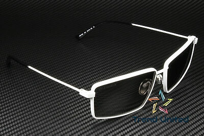 Pre-owned Balenciaga Bb0195s 002 Rectangular Squared White Shy Grey 62 Mm Men's Sunglasses In Shiny Grey