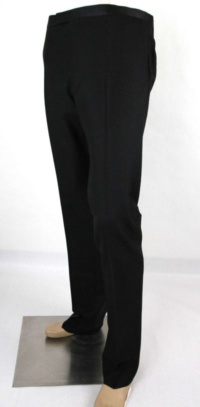 Pre-owned Gucci Men's Black Wool/mohair Skinny 60 Evening Pant 52r/us 36 318144 Z7590 1000