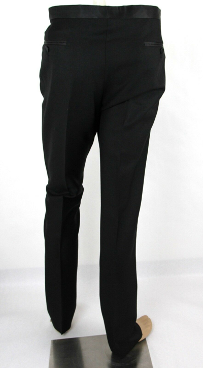 Pre-owned Gucci Men's Black Wool/mohair Skinny 60 Evening Pant 52r/us 36 318144 Z7590 1000