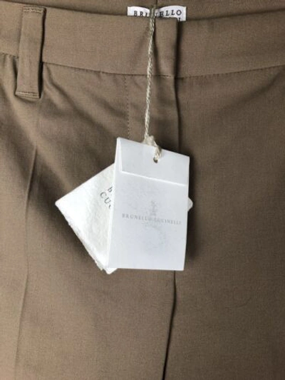 Pre-owned Brunello Cucinelli $995  Womens Pants Beige Brown Size M Medium 42 6
