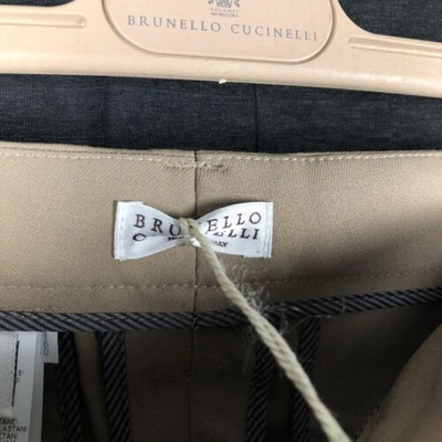 Pre-owned Brunello Cucinelli $995  Womens Pants Beige Brown Size M Medium 42 6