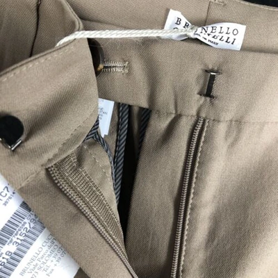 Pre-owned Brunello Cucinelli $995  Womens Pants Beige Brown Size M Medium 42 6