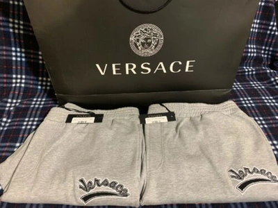Pre-owned Versace Sweat Pants Only 1 Size,6xl Left 100% Authentic Rare Classic.$350$☝️ In Gray