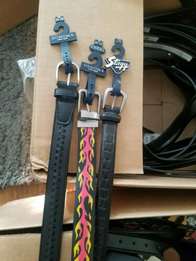 Pre-owned Multiple- Cherokee, Arizona, Sonoma,faded Glory Etc 1000 Lot Assorted Leather Boys Belts Huge Resale Collection All In Black, Tan, Brown Etc