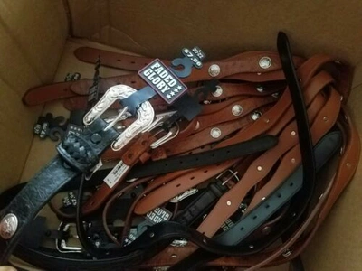 Pre-owned Multiple- Cherokee, Arizona, Sonoma,faded Glory Etc 1000 Lot Assorted Leather Boys Belts Huge Resale Collection All In Black, Tan, Brown Etc