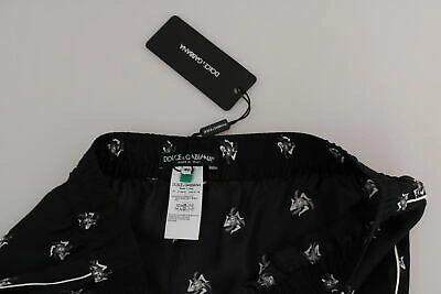 Pre-owned Dolce & Gabbana Pants Silk Black Printed Mid Waist Skinny It42/ Us8/ M Rrp $1200