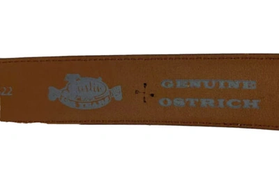 Pre-owned Justin Boots Justin Genuine Ostrich Dress Leather Belt Size 36 C11522 In Brown
