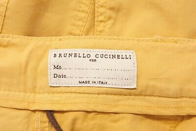 Pre-owned Brunello Cucinelli Women's Wide Leg Denim Pants Size 42/ 6us A176 In Yellow