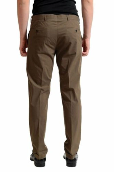 Pre-owned Prada Men's Olive Green Flat Front Dress Pants Size 28 30 34 36