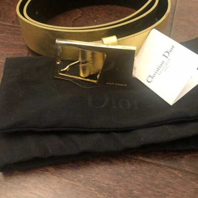 Pre-owned Dior Christian  Womens Belt In Gold