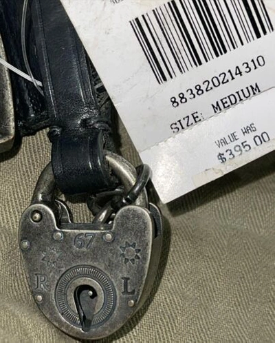 Pre-owned Ralph Lauren $395  Belt Italy Vintage Rrl Buckle Natural Corrosion Belt L 31 32 In Black