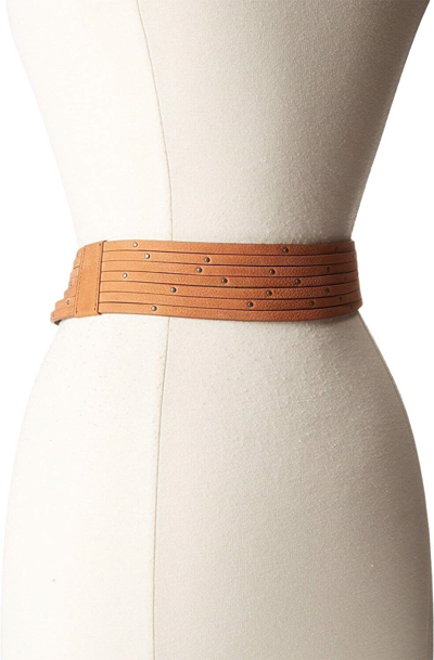 Pre-owned Frye 170125 Womens 45mm Pebble Leather Fringe Belt With Ring Buckle Size X-large In Brown