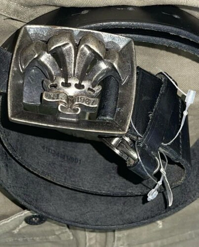 Pre-owned Ralph Lauren $395  Belt Italian Rrl Vintage Buckle Natural Corrosion Belt M 30 31 In Black