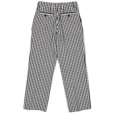 Pre-owned Burberry Men's Black Gingham Technical Wool Wide-leg Tailored Trousers, Brand In Multicolor