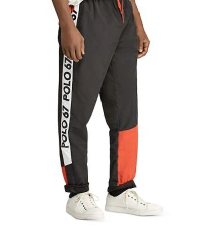 Pre-owned Polo Ralph Lauren $168 P-wing Rl 67 Performance Athletic Track  Pants Xl In Black/red/white | ModeSens