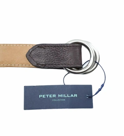 Pre-owned Peter Millar Deerskin Leather Belt O-ring Espresso Italy Mf19ra03 Size 38 In Brown