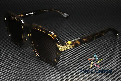 Pre-owned Bottega Veneta Bv1123s 002 Square Havana Shiny Brown 56 Mm Unisex Sunglasses