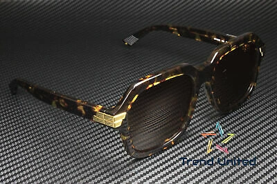 Pre-owned Bottega Veneta Bv1123s 002 Square Havana Shiny Brown 56 Mm Unisex Sunglasses