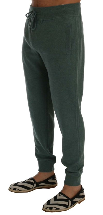 Pre-owned Dolce & Gabbana Pants Sport Trousers Green Cashmere Gym Training S. S Rrp $1400