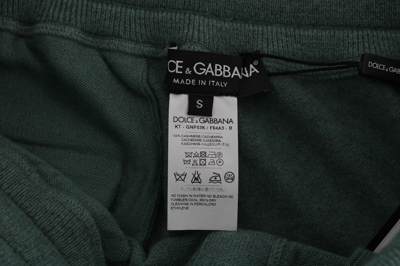 Pre-owned Dolce & Gabbana Pants Sport Trousers Green Cashmere Gym Training S. S Rrp $1400