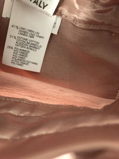 Pre-owned Brunello Cucinelli $1075  Womens Pants Pink Linen Cotton Size 8 44 L Large