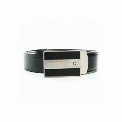 Pre-owned Montblanc Mont Blanc 38156 Black & Brown Men's Classic Reversible Leather Belt