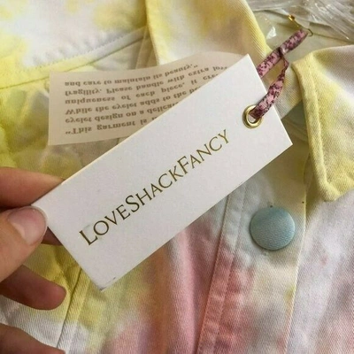 Pre-owned Loveshackfancy Adelade Quilted Denim Colorful Pastel Preppy Jean Jacket S In Multicolor
