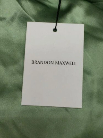 Pre-owned Maxwell $1995 Brandon  Women's Green Sleeveless Silk Mock Neck Midi Dress Size 4