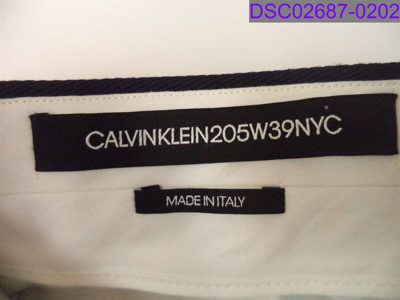 Pre-owned Calvin Klein Men's Size 38  205w39nyc Stripe Uniform Pant Navy 84mwpa12 In Blue