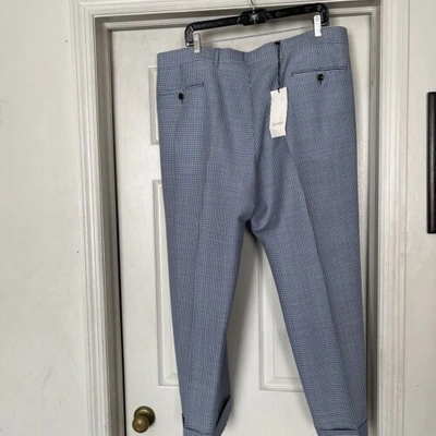 Pre-owned Gucci Men's Wool Pants Blue/sapphire 521787 Z540j 4244 Size It 58 44/45