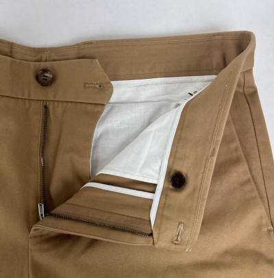 Pre-owned Gucci Mens Saturn Brown Military Cotton Drill Pants Embroidered Logo 519546 9813