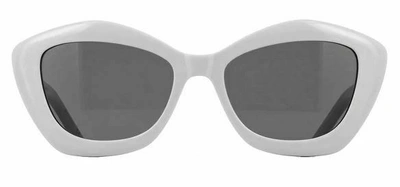 Pre-owned Saint Laurent Sl 68 004 Ivory/gray Butterfly Women's Sunglasses