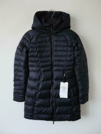 Pre-owned Lululemon Navy Blue Goose Down Long Hooded Brave The Cold Parka Jacket 4