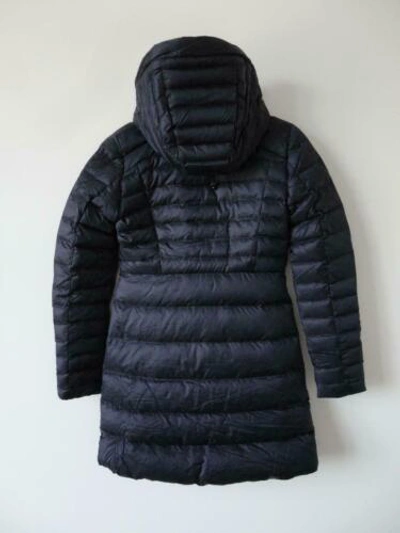 Pre-owned Lululemon Navy Blue Goose Down Long Hooded Brave The Cold Parka Jacket 4