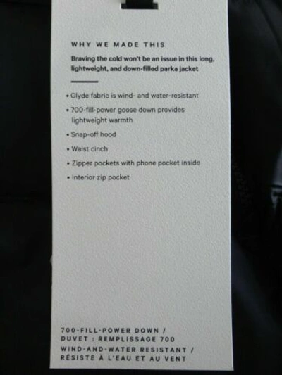 Pre-owned Lululemon Navy Blue Goose Down Long Hooded Brave The Cold Parka Jacket 4