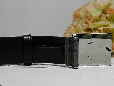 Pre-owned Burberry London Olympia Military Green Check Print Leather Belt Size 85 Eu/34 Us