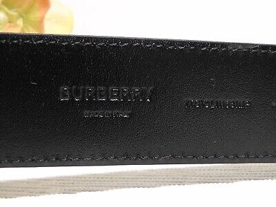 Pre-owned Burberry London Olympia Military Green Check Print Leather Belt Size 85 Eu/34 Us