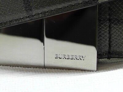 Pre-owned Burberry London Olympia Military Green Check Print Leather Belt Size 85 Eu/34 Us