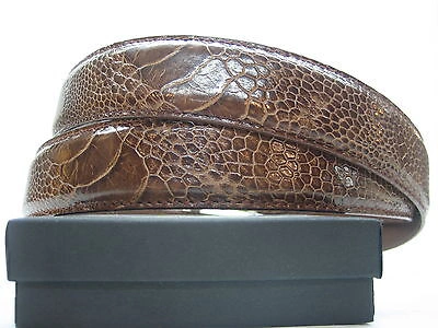 Pre-owned Shantpeter Sterling Silver 925 Buckle 2 Loops W/genuine Ostrich 30 Mm Belt  U.s.a In Black