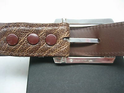 Pre-owned Shantpeter Sterling Silver 925 Buckle 2 Loops W/genuine Ostrich 30 Mm Belt  U.s.a In Black