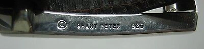 Pre-owned Shantpeter Sterling Silver 925 Buckle 2 Loops W/genuine Ostrich 30 Mm Belt  U.s.a In Black