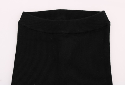 Pre-owned Dolce & Gabbana Tights Skirt Pants Black Cashmere Silk It48 / Us14/xxl Rrp $840