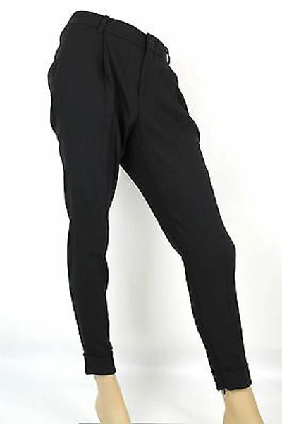Pre-owned Gucci $900  Wool Black Stretch Leggings Pants Zippered Ankle 319320 1000