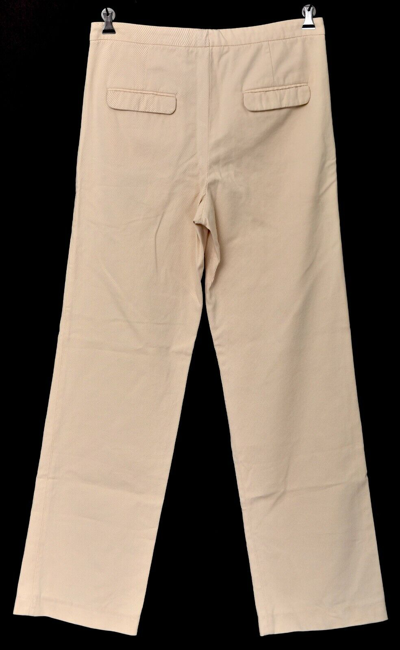 Pre-owned Brunello Cucinelli Beige Cotton Cashmere Flat Front Dress Pants 6 (eu 42)