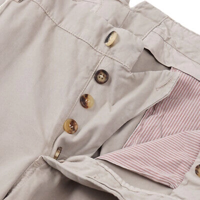 Pre-owned Brunello Cucinelli $725  Stone Beige Button-fly Cotton Pants 39 (eu 56)