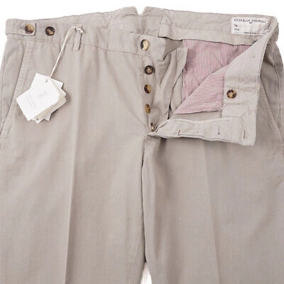 Pre-owned Brunello Cucinelli $725  Stone Beige Button-fly Cotton Pants 39 (eu 56)