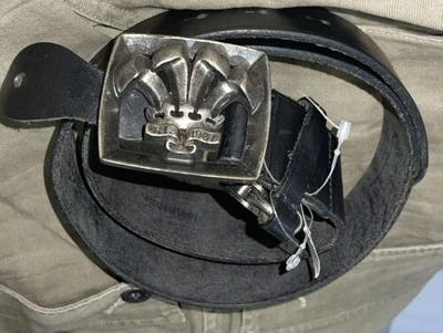 Pre-owned Ralph Lauren $395  Belt Italy Vintage Rrl Buckle Natural Corrosion Belt S 28 29 In Black