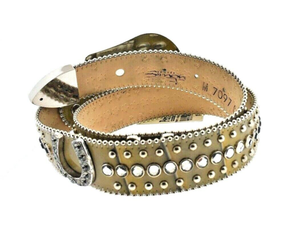 Pre-owned B.b.simon B.b. Simon Horse Shoe With Swarovski Crystals Belt Size M